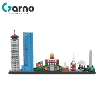 Garno America Boston Architecture Skyline City Building Blocks Модель Smart MOC-83515 Street View Block Bricks Игрушка В Подарок Детям
