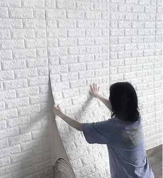 3D самоклеящиеся наклейки на стену из водонепроницаемой пены Обои для защиты фона телевизора в гостиной