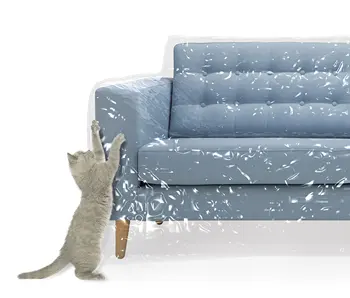 Прозрачный толстый чехол для дивана для защиты когтеточки для кошек, Защитная пленка для мебели для домашних животных, Пластиковый чехол для дивана, чехол для хранения