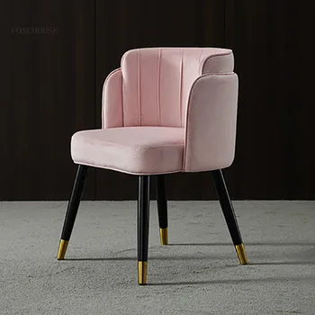 Обеденные стулья из скандинавской ткани С роскошной спинкой Современный минималистичный обеденный стул Кресло Single Light Silla Comedor Мебель для дома
