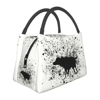 Banksy Splash Dog Термоизолированная сумка для ланча с граффити уличного искусства Портативная сумка для ланча для работы и путешествий, коробка для хранения еды
