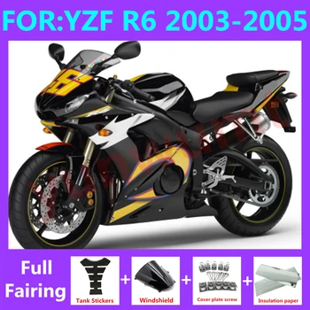 Новый ABS Мотоцикл Впрыска полный комплект обтекателей подходит Для YZF R6 2003 2004 2005 YFZ-R6 03 04 05 Комплекты Кузовных обтекателей черный