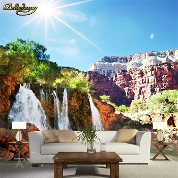beibehang 3D горный водопад, простые обои, обои на стену, диван, гостиная, спальня, фон, обои с большим пейзажем
