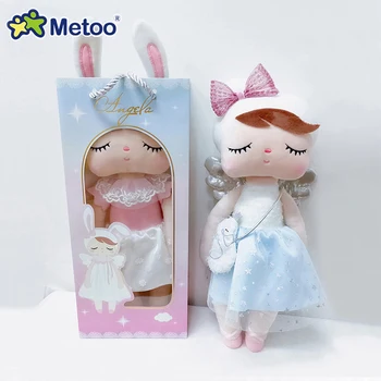 Детские игрушки Metoo Doll Kawaii Angel Angela, Плюшевый кролик, Плюшевые игрушки для сна для девочек, Рождественский подарок для новорожденных, Подарок на День рождения
