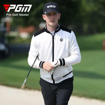 Куртка для гольфа PGM, мужской свитер с длинным рукавом, мужское теплое вязаное пальто для отдыха, спортивный кардиган, мужская зимне-осенняя одежда для гольфа YF430