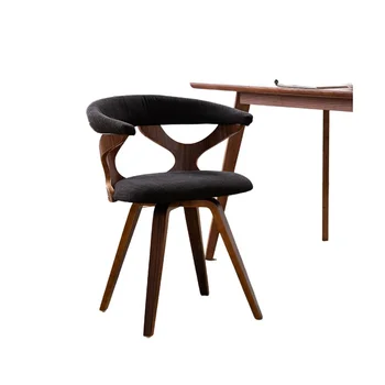 Кухонный обеденный стул из массива дерева с вращением на 360 градусов, Отделка ореховым деревом, Скандинавское Современное деревянное кресло середины века, Акцентный стул для дома