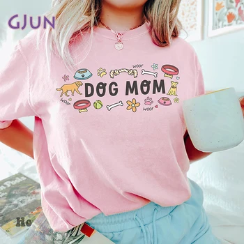 Футболка для мамы собаки, собачника, любителя домашних животных, Летние футболки с графическим рисунком, хлопковая футболка с коротким рукавом, женская одежда