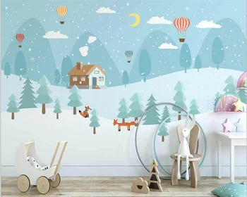 beibehang Пользовательские современные скандинавские обои papel de parede мультфильм воздушный шар маленький домик детская комната фон обои