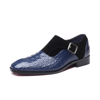 2022 Кожаные пряжки Мужские модельные туфли Деловые Официальные Оксфорды Свадебная Офисная Мужская обувь Обувь