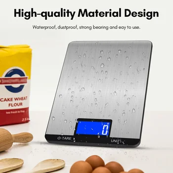 Цифровые кухонные весы 5/10/15 кг, светодиодные Электронные весы для измерения пищевых остатков, кухонные весы для взвешивания, аксессуары для приготовления пищи