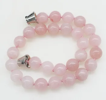 Розовый кварц розовое круглое Ожерелье 14 мм 43 см натуральные бусины