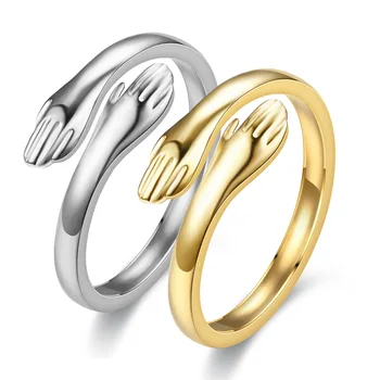 Геометрическое кольцо из сплава Hug Ювелирные изделия Мужская и женская мода Хип-хоп трендовые ювелирные изделия Подарок на День Святого Валентина