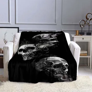 The scary Skull Мягкие Фланелевые Тонкие одеяла для кровати, чехол для дивана, Покрывало для домашнего декора