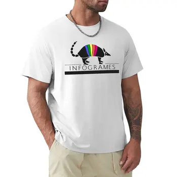 Футболка с логотипом Infogrames (1996), быстросохнущая рубашка, одежда в стиле хиппи, короткая футболка, мужские футболки