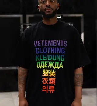 2023SS НОВАЯ футболка Vetements с цветными буквами, мужская женская футболка оверсайз, топы, футболка в стиле хип-хоп с коротким рукавом