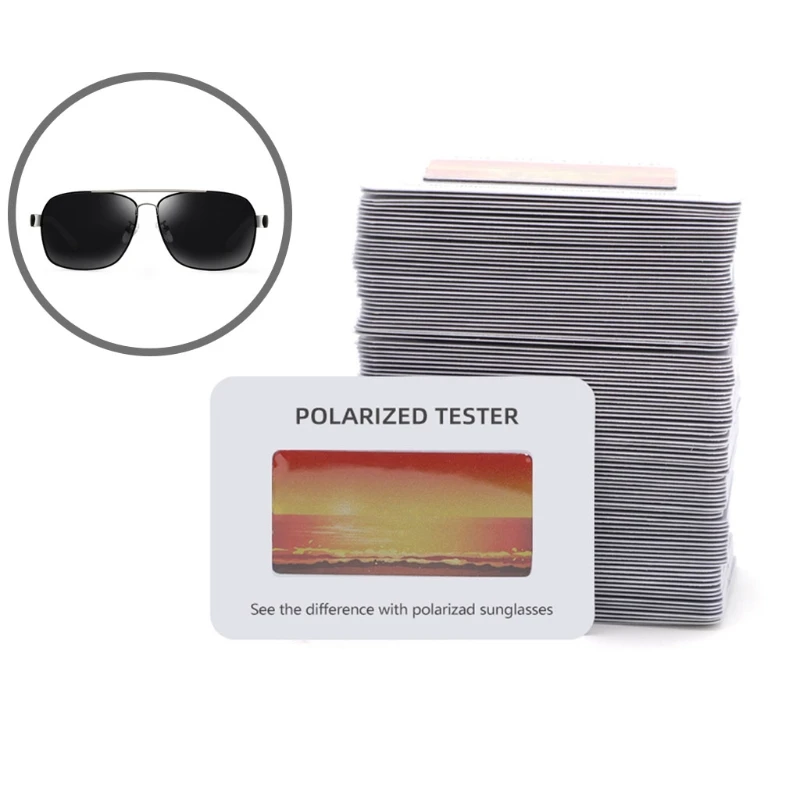 100 Штук Наденьте очки Проверьте Поляризованную тестовую карту Солнцезащитные очки Polarized Tester 2