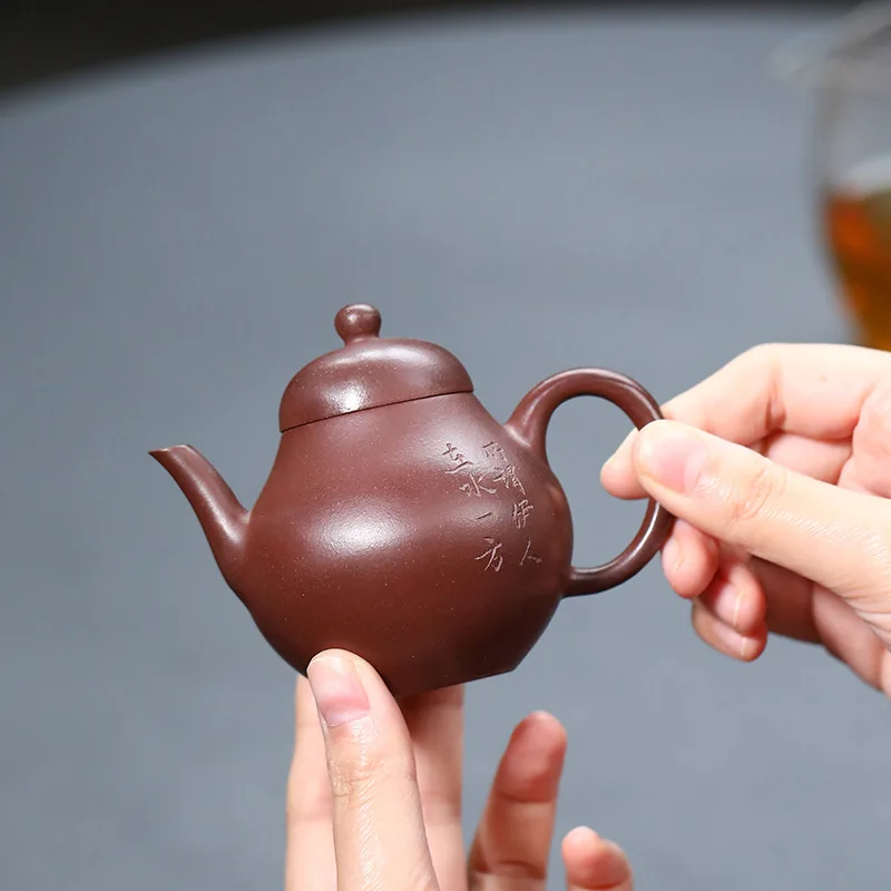 120 мл Китайский маленький чайник Chaoshan Gongfu ручной работы Yixing Zisha Фиолетовый глиняный чайник 5