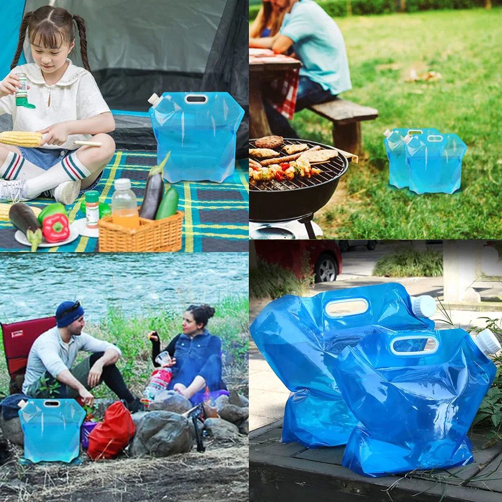 2,5-литровая складная портативная сумка для воды Спортивный контейнер для хранения, Кувшин, бутылка для путешествий на открытом воздухе, кемпинга, пешего туризма, Складная сумка для воды с ручкой 1