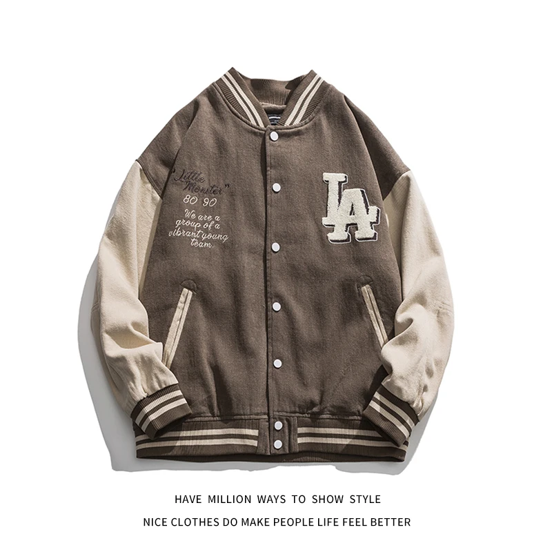 2021 НОВАЯ модная весенне-осенняя женская бейсбольная куртка с вышивкой LA, мужское пальто, унисекс, университетская куртка-бомбер в стиле Boyfiend 0