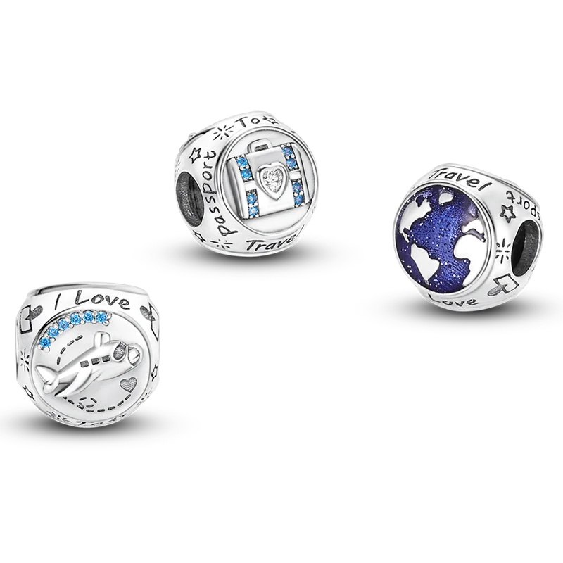 3 Стороны, разные узоры, звезды, Луна, Солнце и сглаз, бусины для рук, подходят к оригинальному браслету Pandora 925 пробы, серебряные бусины DIY 925 4