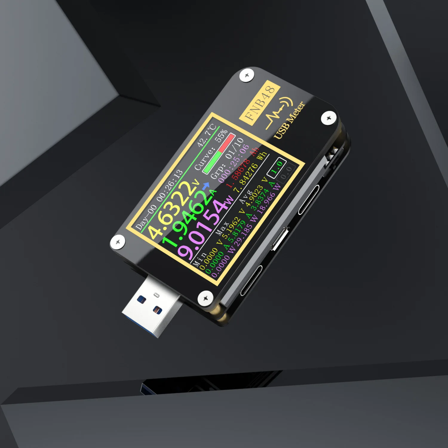 FNB48S PD триггер Вольтметр амперметр Тока и вольтметр USB тестер QC4 + PD3.0 2.0 PPS протокол быстрой зарядки тест емкости 1