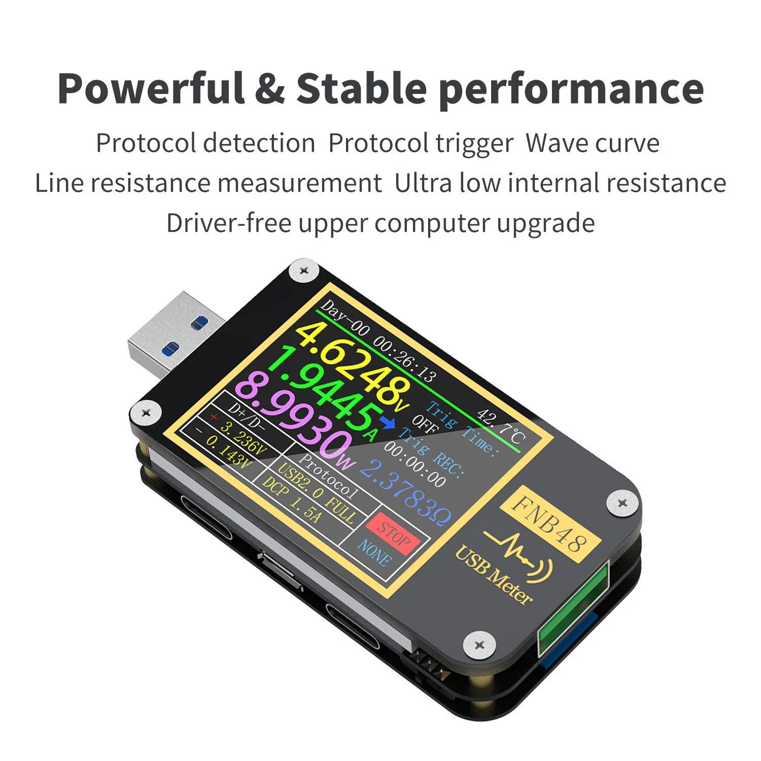 FNB48S PD триггер Вольтметр амперметр Тока и вольтметр USB тестер QC4 + PD3.0 2.0 PPS протокол быстрой зарядки тест емкости 3