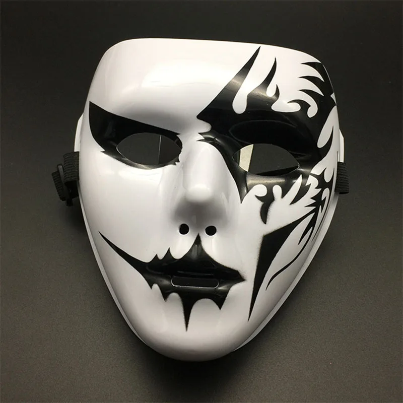 Naucao Раскрашенная маска, Реквизит для Хэллоуина макияж полная маска для лица хип-хоп взрослый ручная роспись белый хип-хоп танцевальный мужчина взрослая мужская маска 4