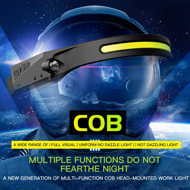 USB Лампа для зарядки Cob Светодиодный головной фонарь Фонарь для верховой езды на открытом воздухе USB Перезаряжаемый Ночной Ходовой фонарь 5