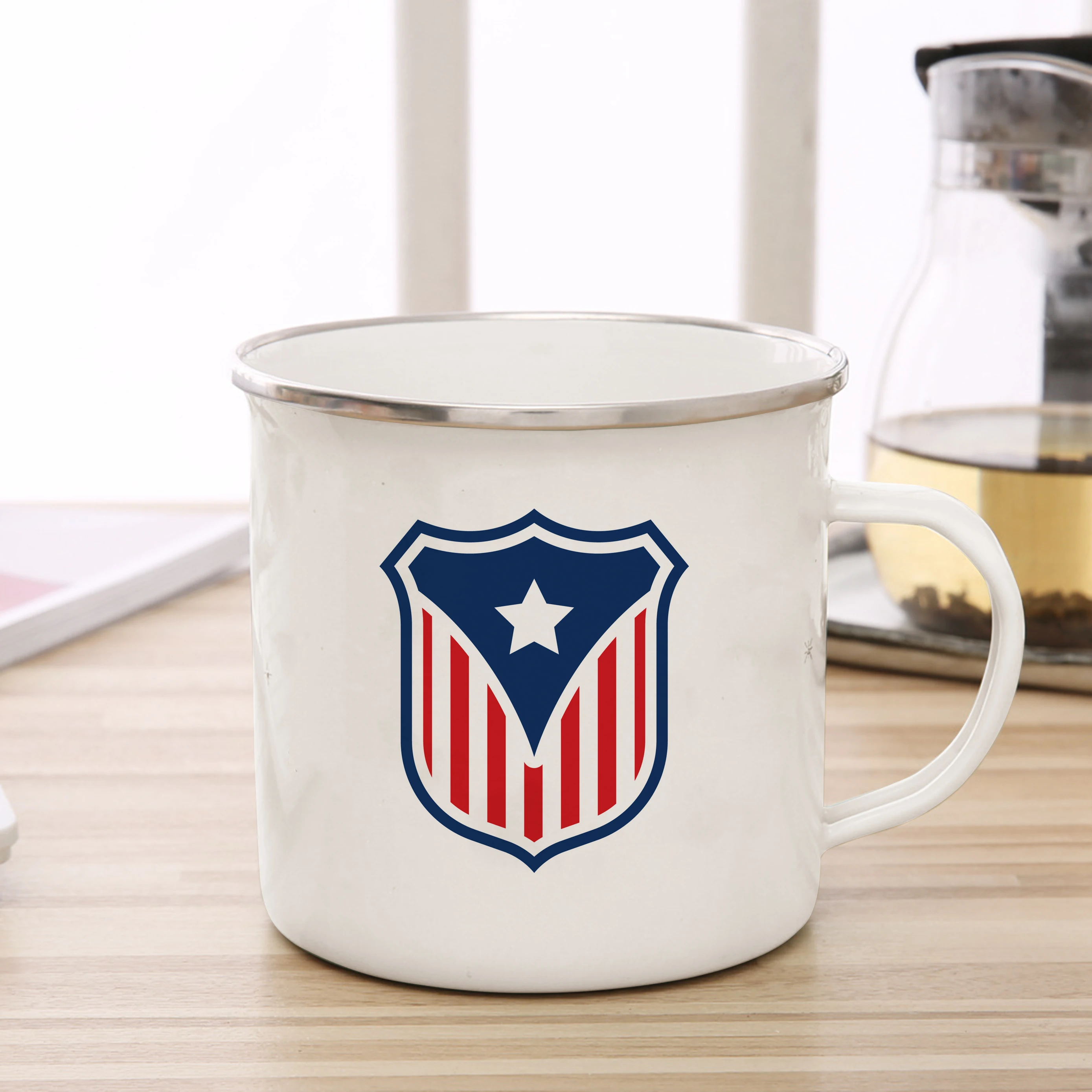 Американский флаг эмалированная чашка кофейная чашка США пара кружка личность кемпинг костер пиво чайная чашка оригинальная чашка для завтрака 3