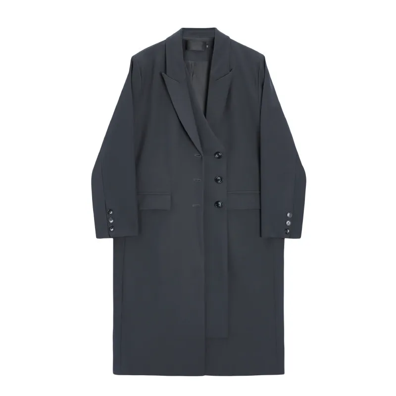 Весенний новый Винтажный Однотонный Тренч, женская одежда, Темперамент, Свободная ветровка средней длины, Женское пальто G2633 0