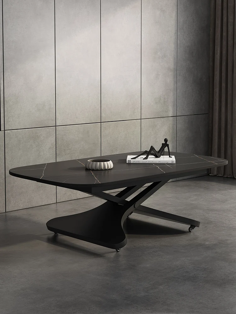 Итальянский минималистичный многофункциональный журнальный столик с подъемной каменной плитой, бытовой чайный столик двойного назначения для маленькой гостиной 2