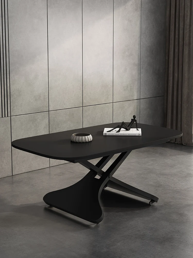 Итальянский минималистичный многофункциональный журнальный столик с подъемной каменной плитой, бытовой чайный столик двойного назначения для маленькой гостиной 4