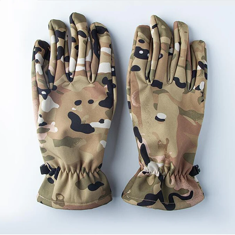 Качественные охотничьи перчатки с полными пальцами Уличные тактические камуфляжные Ветрозащитные Перчатки для катания на лыжах Дикой охоты 4