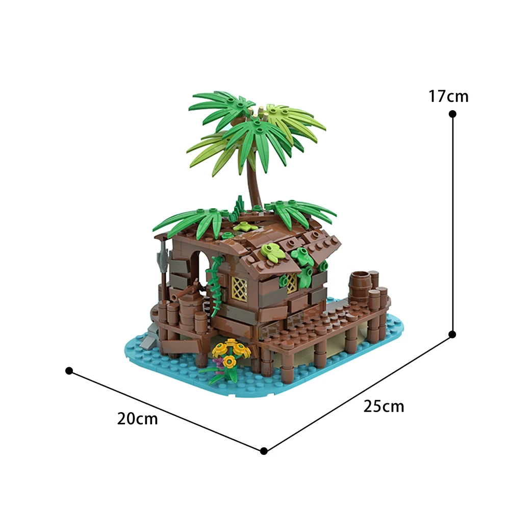 Комплект строительных блоков Pirate Shed MOC для 21322 Barracuda Bay Extension Island Beach Hut Кирпичная модель в пиратской тематике СДЕЛАЙ САМ, игрушка для детей в подарок 3