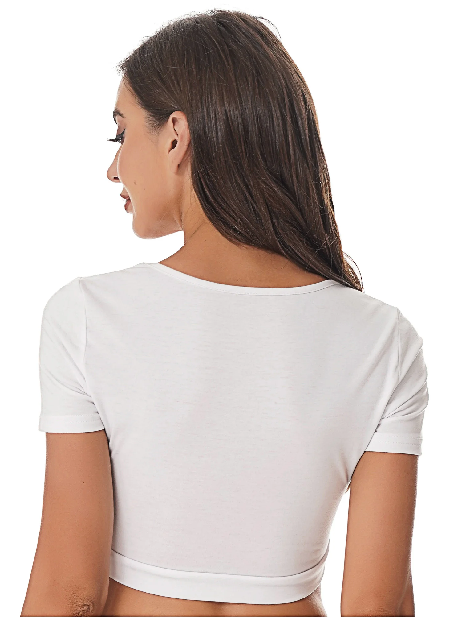 Летние женские укороченные топы Y2K, одежда в стиле Ретро, Однотонная футболка с короткими рукавами, женская Повседневная приталенная футболка с вырезом до Пупка, Клубная одежда 1