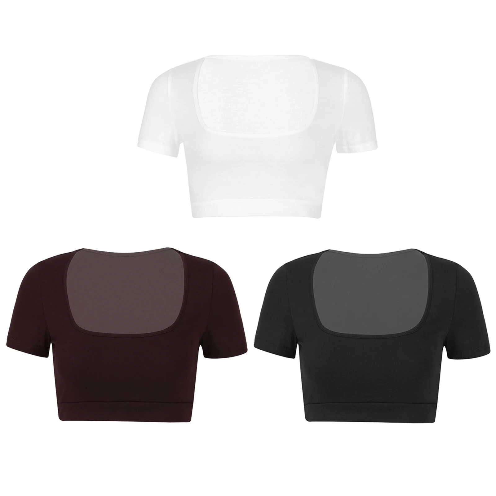 Летние женские укороченные топы Y2K, одежда в стиле Ретро, Однотонная футболка с короткими рукавами, женская Повседневная приталенная футболка с вырезом до Пупка, Клубная одежда 2