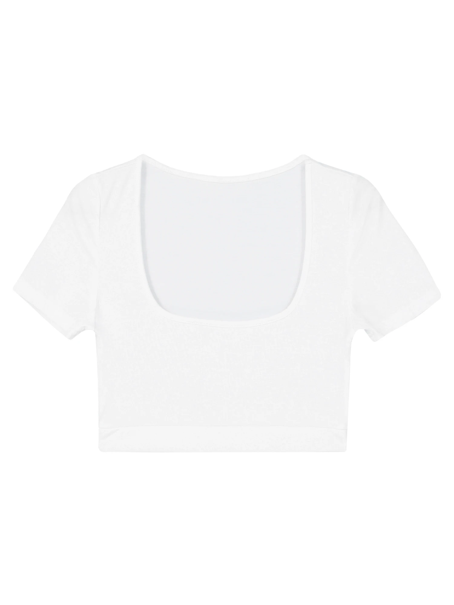 Летние женские укороченные топы Y2K, одежда в стиле Ретро, Однотонная футболка с короткими рукавами, женская Повседневная приталенная футболка с вырезом до Пупка, Клубная одежда 5