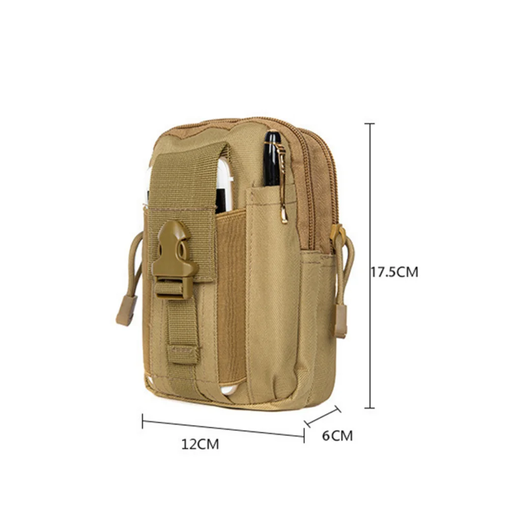 Многофункциональная тактическая сумка на поясном ремне, военная кобура Molle, чехол-бумажник, водонепроницаемый чехол для телефона для кемпинга на открытом воздухе, охоты 5