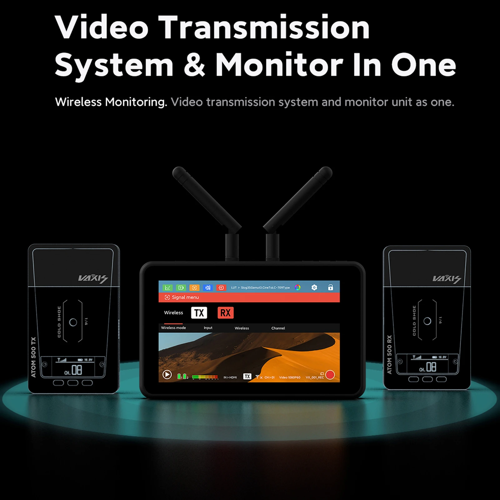 Монитор беспроводной камеры VAXIS ATOM A5 с диагональю 5,5 дюйма, дальность передачи 150 м, сенсорный экран 1920 * 1080, карта памяти 32 ГБ 2