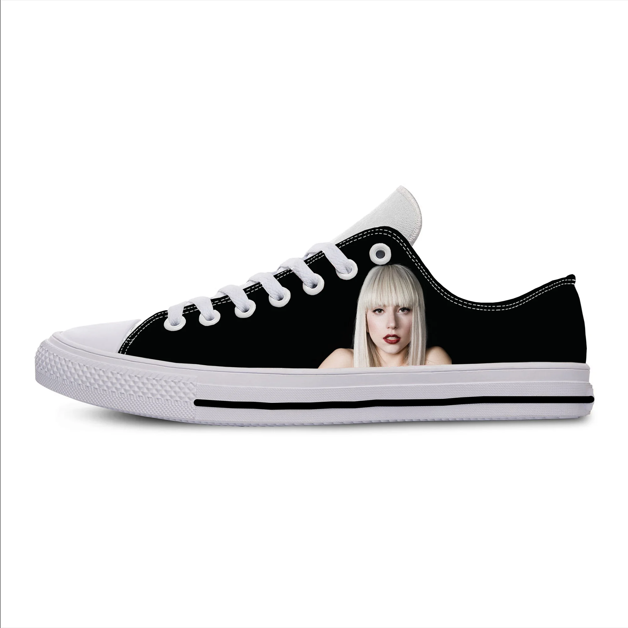 Музыка, поп-певица Леди Гага, Милая Модная популярная повседневная тканевая обувь с низким верхом, Легкие Дышащие Мужские и женские кроссовки с 3D-принтом. 3