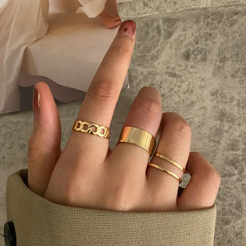 Набор обручальных колец Modyle из чешского золота, винтажные обручальные кольца с полой геометрией, ювелирные изделия 1