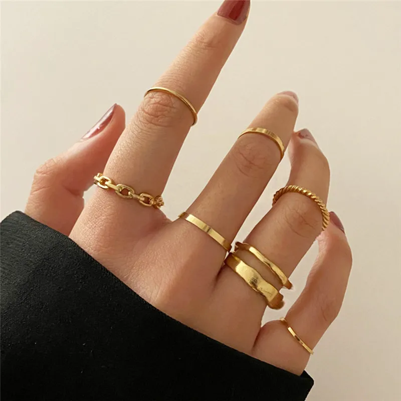 Набор обручальных колец Modyle из чешского золота, винтажные обручальные кольца с полой геометрией, ювелирные изделия 2