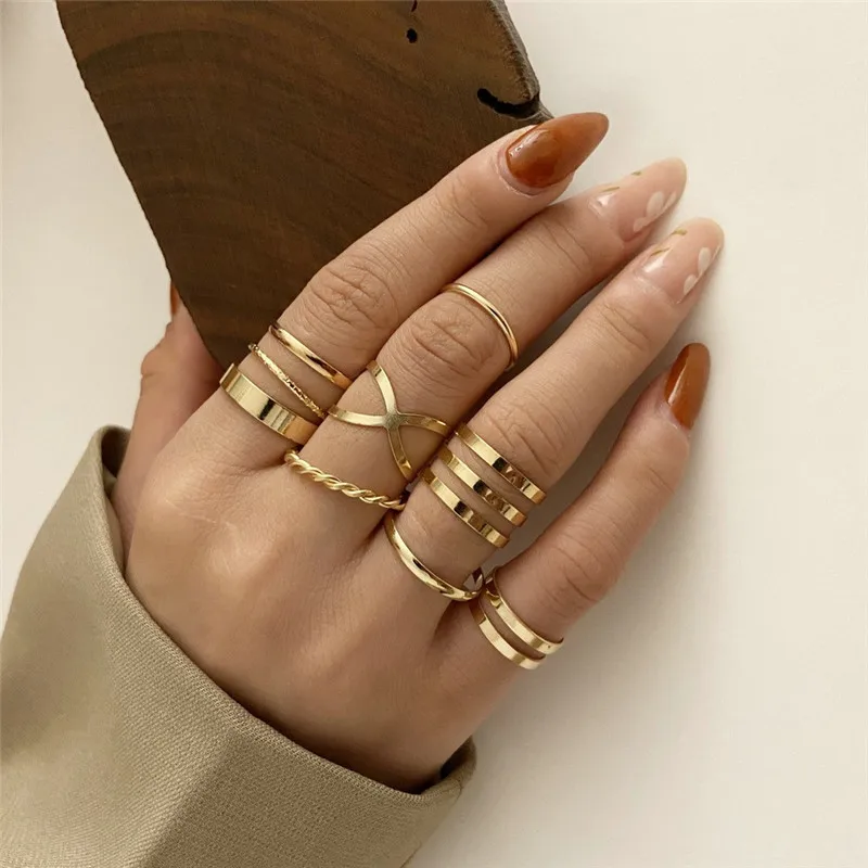 Набор обручальных колец Modyle из чешского золота, винтажные обручальные кольца с полой геометрией, ювелирные изделия 3