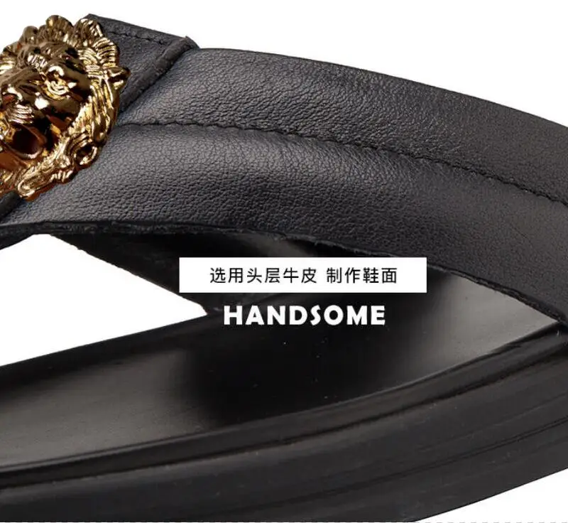 НОВАЯ кожаная модная корейская версия для отдыха на открытом воздухе с нескользящим большим мягким дном, состоящая из одного слова slipper man T28 3