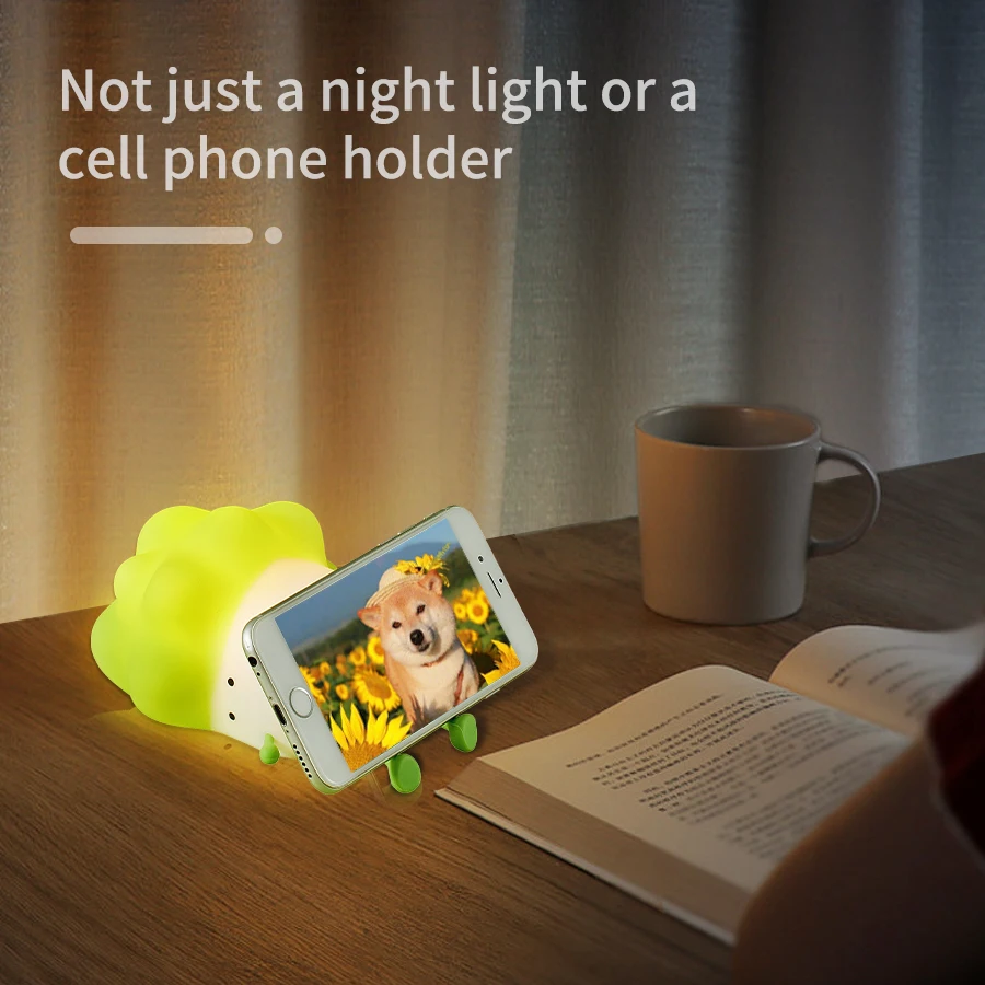 Перезаряжаемый растительный силиконовый ночник, Светодиодная лампа для сна, Детские ночники, Капустный атмосферный светильник, Креативный подарок 1