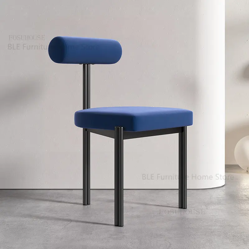 Современный дизайнерский обеденный стул Роскошные обеденные стулья для кухни Мебель для столовой Nordic Home Тканевая спинка Стул для макияжа 2