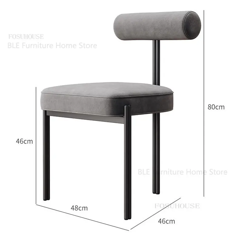 Современный дизайнерский обеденный стул Роскошные обеденные стулья для кухни Мебель для столовой Nordic Home Тканевая спинка Стул для макияжа 5