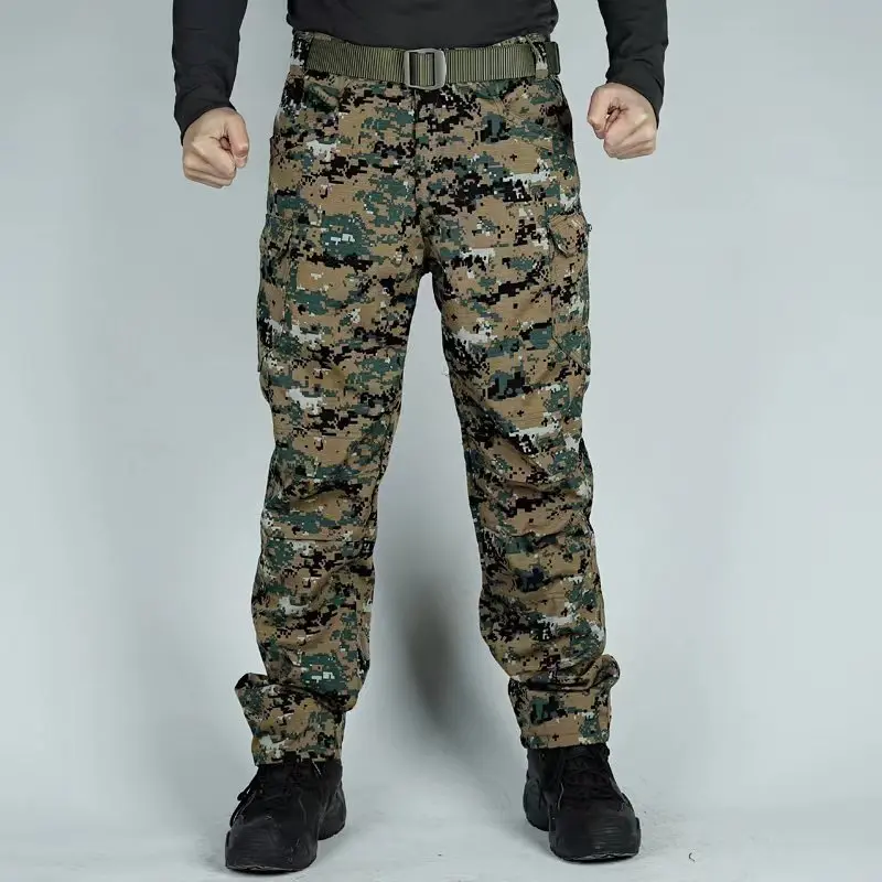 Тактические брюки Весенне-осенние мужские камуфляжные брюки спецназа, рабочие брюки, осенние уличные брюки с несколькими мешками, износостойкие 0