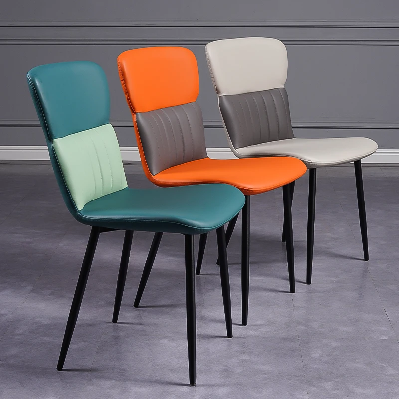 Уникальные кожаные обеденные стулья в скандинавском стиле, Роскошные удобные мягкие офисные обеденные стулья для гостиной, мебель для спальни Silla Comedor 3