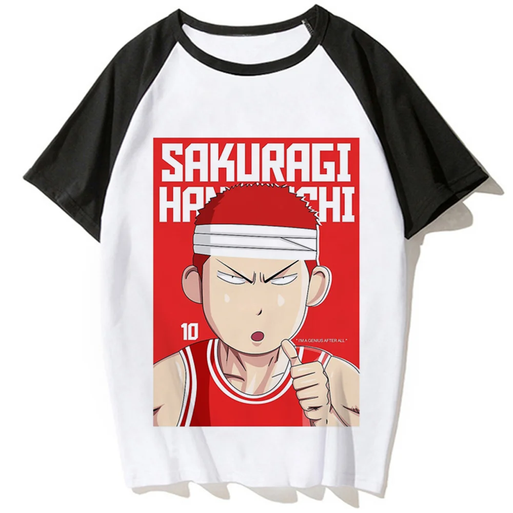 Футболка с надписью Slam Dunk, женская уличная одежда, дизайнерские футболки с графическим рисунком, японская дизайнерская одежда с комиксами 1
